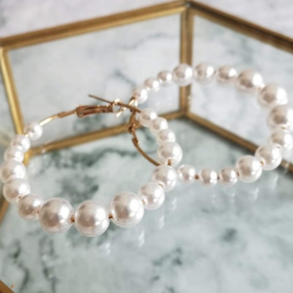 Pearl Hoop Earrings